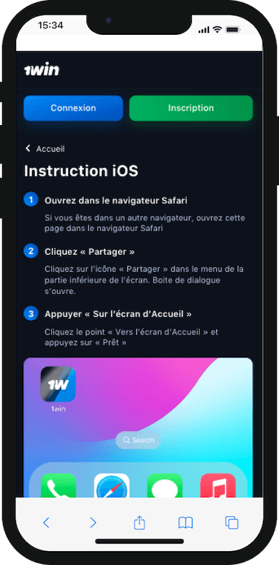 telecharger 1win ios pour iphone