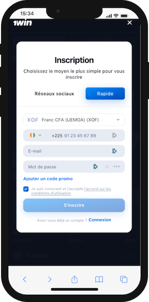1win inscription