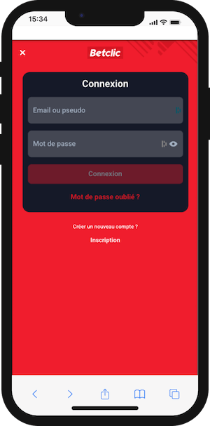 betclic inscription sur smartphone
