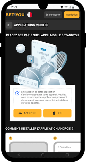 app betandyou apk telecharger