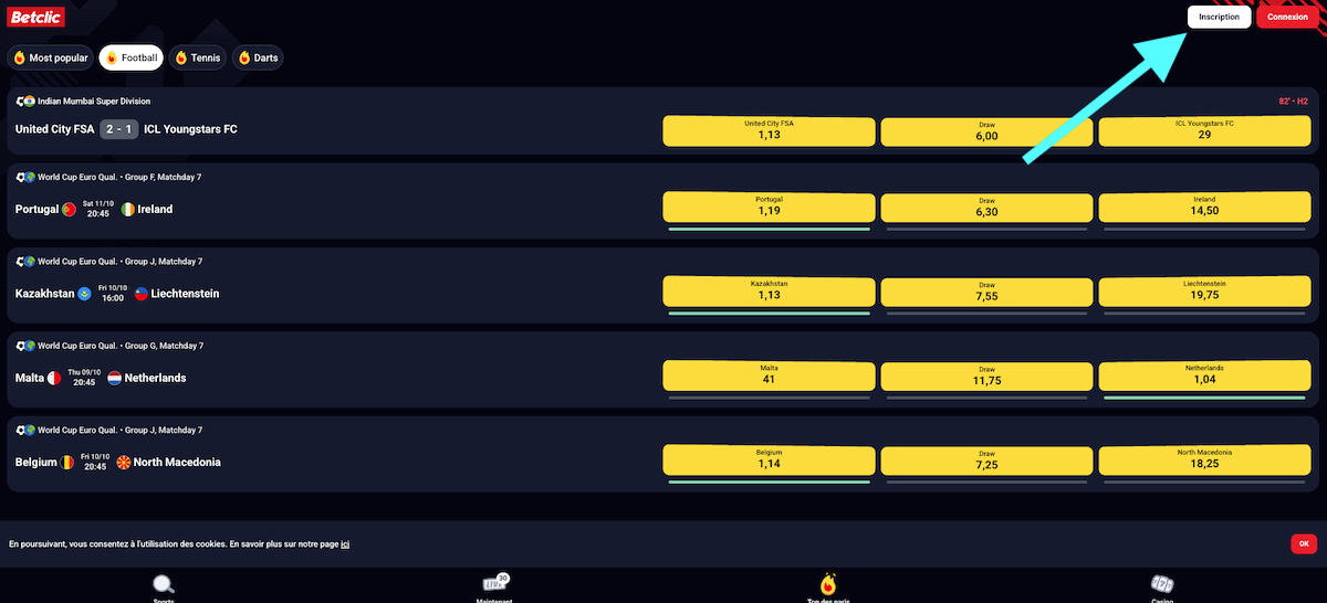 inscription betclic sur telephone