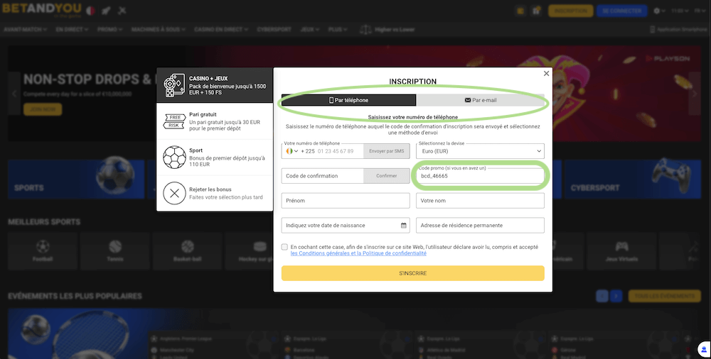 betandyou inscription sur ordinateur
