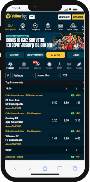 yellowbet. congo brazzaville sur smartphone