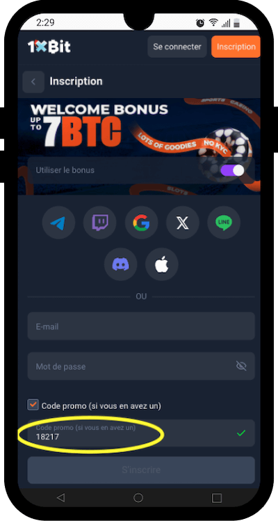 1xbit code promo inscription