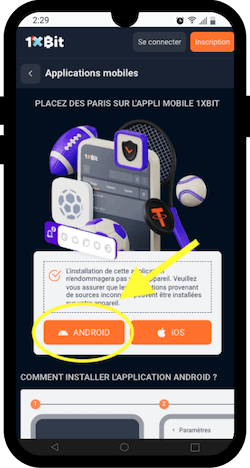 comment installer 1xbit apk