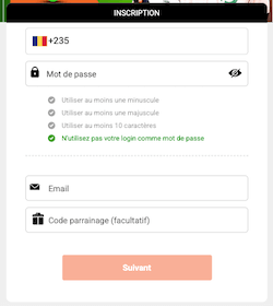 comment remplir le formulaire d inscription pariez cash tchad