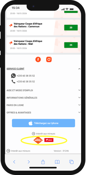 pariez cash tchad paiements