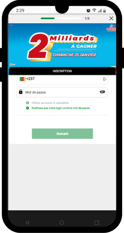 inscription pmuc sur telephone
