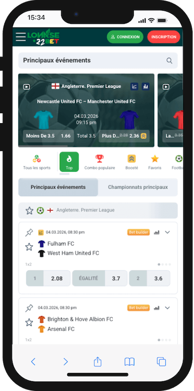 version mobile 22bet