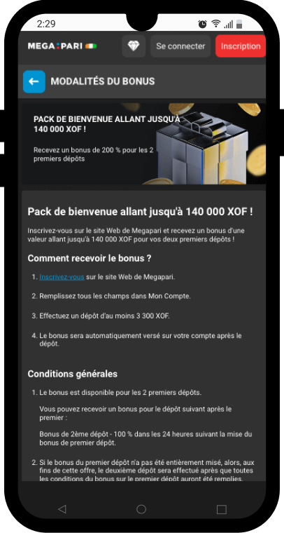 bonus megapari pour paris sportifs