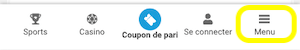 ou se trouve le menu sur la version mobile megapari
