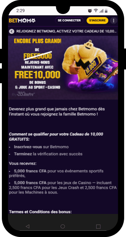 bonus betmomo