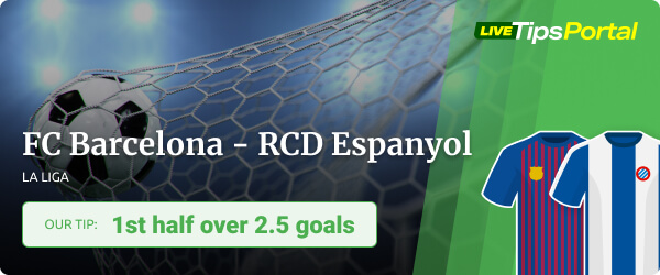 Betting tip Barcelona derby FC vs Espanyol season 2021/22