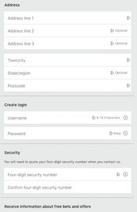 Bet365 registration form part 2