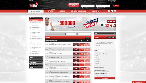 M Bet homepage desktop