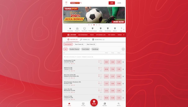 Yangasport homepage