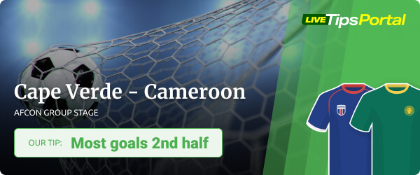 Cape Verde vs Cameroon AFCON 2022 betting tip