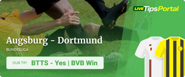 Betting predictions FC Augsburg vs Borussia Dortmund