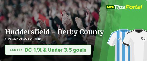 Huddersfield Town vs Derby County betting tip