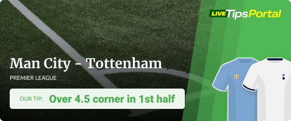 Man City vs Tottenham Corner betting tip