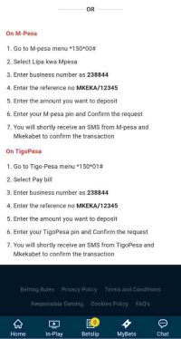 Mkekabet Mobile Money Deposit