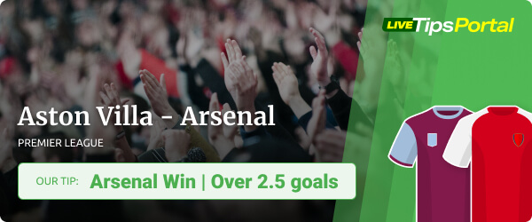 Premier League prediction Aston Villa vs Arsenal FC