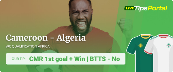 Betting predictions Cameroon vs Algeria World Cup qualifier