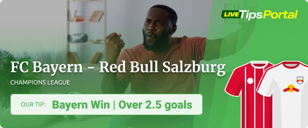 Bayern Munich vs Red Bull Salzburg Champions League 2021/22 betting tips