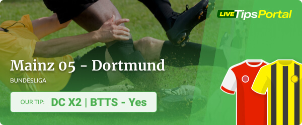 Betting tips Mainz 05 vs Borussia Dortmund