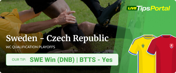 Sweden vs Czech Republich predictions for the World Cup qualification playoff game