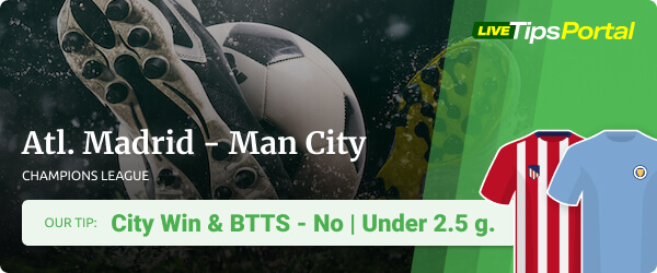 Betting tip Atletico Madrid vs Manchester City