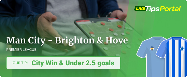 Manchester City vs Brighton & Hove Albion betting tip