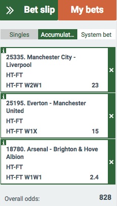 Melbet Halftime/Fulltime Premier League multibet