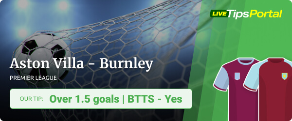 Aston Villa vs Burnley Premier League 2022 betting tips