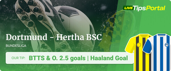 Dortmund vs Hertha tips in Bundesliga season 2021/22