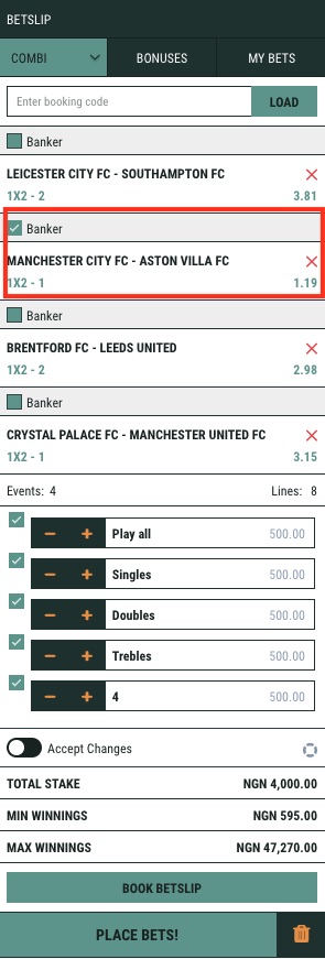 banker bet of the day