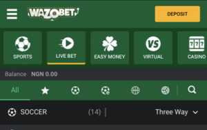 Sports betting on Wazobet app