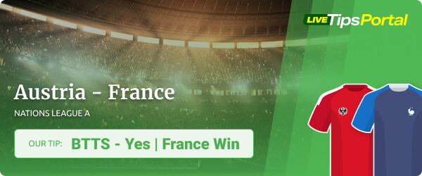 Austria vs France Nations League betting predictions