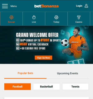 Sport betting on Betbonanza mobile