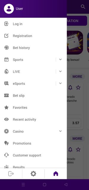 Helabet app features screen