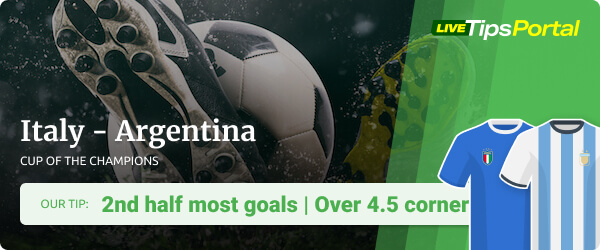 Italy vs Argentina Finalissima 2022 betting tips