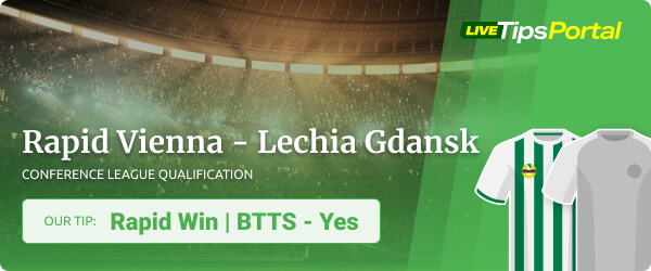 Betting tips for Rapid Vienna vs Lechia Gdansk