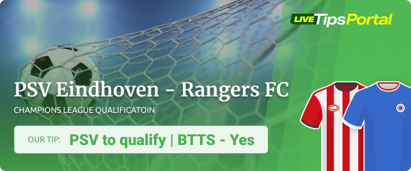 Betting tips for PSV Eindhoven vs Rangers FC