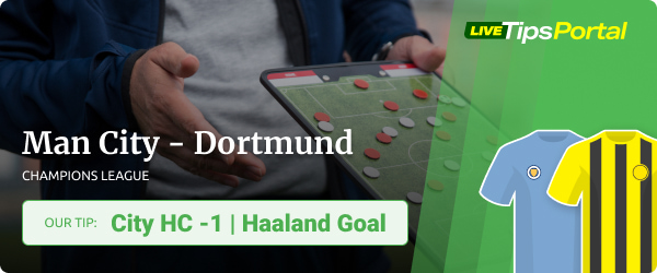 Man City vs. Dortmund betting tips UCL 22/23