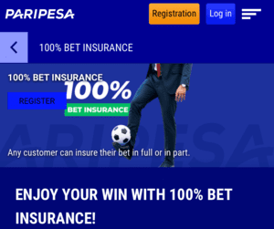 Paripesa 100% Bet Insurance