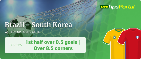 Brazil vs. South Korea World Cup betting tips