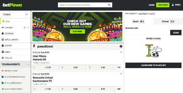 Betpawa homepage desktop
