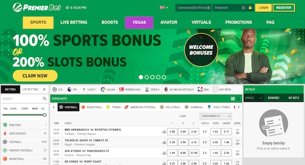 Premierbet TZ Homepage