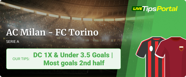 Betting tips for AC Milan vs FC Torino