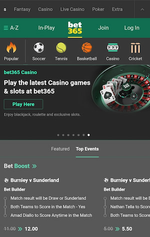 Bet365 app features